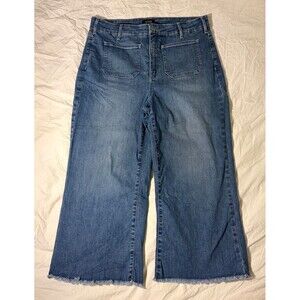 NYDJ Wide Leg Jeans Medium Wash 34x24 Ankle Lift Tuck Technology Women's 14
